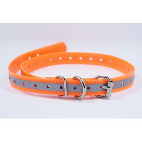 27 ½" X ¾" Replacement Dog Collar Strap Band w/Double Buckle Loop - All Brands Pet Training Bark, Shock, e-Collars and Fences. Wide Variety of Bold Standard Colors and Reflective Choices.