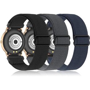 3 Pack 22mm Bands Compatible with AGPTEK LW11/Fossil Men's Gen 6/5E 44mm Watch,Stretchy Nylon Bands Adjustable Wristbands for Gen 5 LTE/Carlyle/Garrett/Women's Julianna/Gen 4 Explorist HR Smartwatch