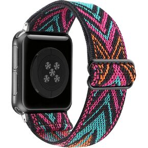 حزام نايلون قابل للتمدد بحلقة منفردة متوافق مع Apple Watch بسوار مطاطي 38 مم 40 مم 41 مم 42 مم 44 مم 45 مم iWatch Series SE/7/6/5/4/3/2/1 in Kuwait