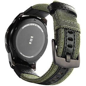 Galaxy Watch 46mm/ Galaxy Watch 3 45mm Bands, Maxjoy Gear S3 Frontier Classic Nylon Band, 22 mm Quick Release Replacement Strap Large Sport Wristband Compatible Samsung Gear S3 Smart Watch, Army Green