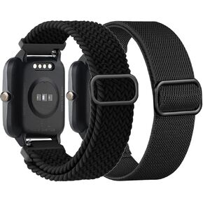 Braided Stretchy Nylon Watch Bands Compatible with Veryfitpro ID205L,19mm Loop Elastic Fabric Straps for Willful YAMAY SW020 SW021 SW023 SW025 ID205L ID205S ID205U, Fitpolo ID205L Women Men in Kuwait