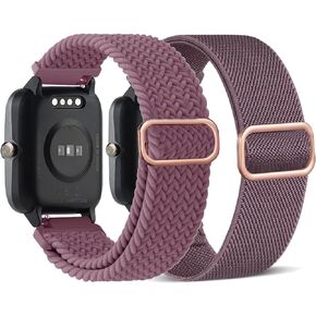 Braided Stretchy Nylon Watch Bands Compatible with Veryfitpro ID205L,19mm Loop Elastic Fabric Straps for Willful YAMAY SW020 SW021 SW023 SW025 ID205L ID205S ID205U, Fitpolo ID205L Women Men