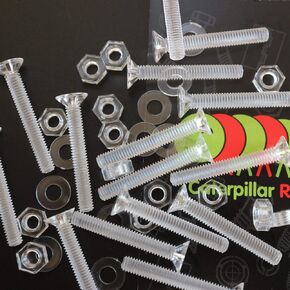 50 x Crosshead Countersunk Screws Nuts and bolts, Transparent Clear Plastic Acrylic, M4 x 30mm - Acrylic Plastic Screws, 5/32 x 1 3/16