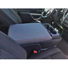 Auto Console Covers- Fits The Nissan Titan 2015-2021 Center Console Armrest Cover Waterproof Neoprene Fabric (Black)