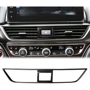 SUNJIKA Compatible with Consoles Stainless Steel Carbon Fiber Air Conditioning Outlet Panel Cover Trim Interior Accessories for Honda Accord 10th Gen 2018 2019 2020 2021 2022 (1pc Black)