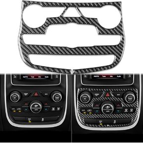 Real Quality Soft Carbon Fiber Car Center Console Navigation Screen Panel Radio Display Surround Frame Premium Sticker Compatible with Dodge Durango 2014-2020 Accessories Black - B