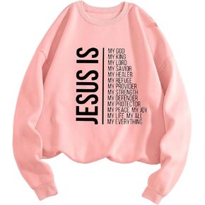 SweatyRocks Women's Crewneck Sweatshirt Letter Print Long Sleeve Drop Shoulder Pullover Tops in Kuwait