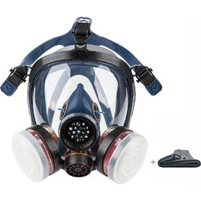 Organic Vapors Full Respirator Mask Gas Mask Spray Paint Chemical Formaldehyde Dustproof Respiratory Protection,Respirator with 1 Pair Filter Cartridges and Carrier Bag