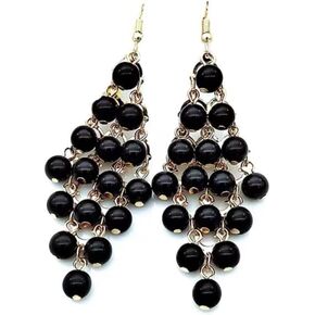 Geometric Pearl Drop Earrings Retro Chandelier Style Pearl Dangle Earrings for Women Girls Bohemian Trendy Jewelry