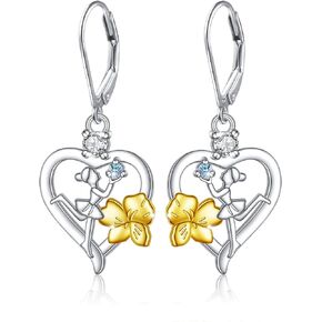 Yearace Dangle Drop Earrings, 925 Sterling Silver Moonstone Leaf/Abalone Shell Tree of Life/Crystal Twist Leaf Dangle Earrings Hypoallergenic Leverback Earrings Jewelry Gift for Women Girls