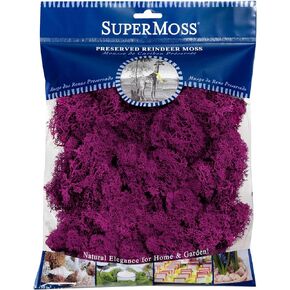 SuperMoss Reindeer Preserved Long Lasting Decorative Moss for Floral Décor Potted Plants and Indoor Planters, Fuchsia