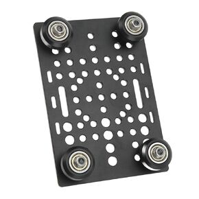 V Gantry Plate, 20 to 80mm Aluminum V Slot Gantry Plate 3D Printer Linear Universal Rail (Board with 4 Plastic Pulleys and Bearings)