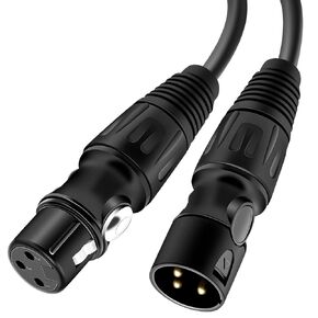 XLR Cables, 20ft Microphone Cable, 3 Pin XLR Balanced Male to Female Mic Cord, XLR Speaker Cable, Black