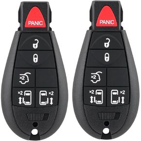 2PCS Keyless Entry Remote Key for Dodge Ram Truck Pickup 1500 2500 3500 Journey Challenger Grand Caravan Chrysler Jeep Grand Cherokee Commander Remote Replacement IYZ-C01C / M3N5WY783X