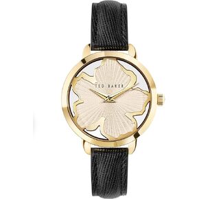 Ted Baker Ladies Black Saffiano Leather Strap Watch (Model: BKPLIS3049I)