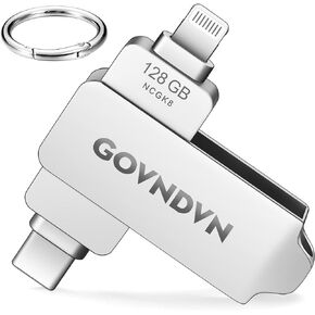128GB Apple MFi Certified USB C Photo-Stick-for-iPhone 15, 4 in 1 iPhone-Storage-Stick Lightning Type-C Backup-Drive for iPhone iPad Android PC iPhone-Memory-Stick Thumb Drive for iPhone15/14/13/12/11