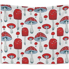 Knibeo Tapestry, Mushroom Fairy Frog Wall Art for Bedroom, 50x60 Inch, Unframed Flannel Wall Decor