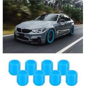 Car Tire Valve Stem Caps, 8Pcs Universal Luminous Tire Air Valves Stem Caps, Glow in The Dark Tire Valves Caps for Most Cars, Motorcycles, SUV, Trucks, and Bicycles (Red)
