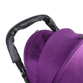 Stroller Handle Covers Universal Baby Stroller Armrest Sleeve Cover with Black PU Artificial Leather for Universal Umbrella Type Breast Pump and Accessories
