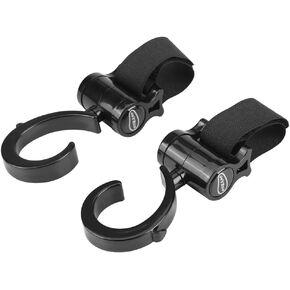 Fdit 2Pcs Stroller Hooks, ABS Plastic 360°Rotation Baby Infant Stroller Pushchair Hooks Hanger for Baby Diaper Bags Walker