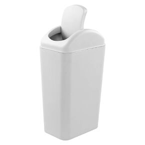 3.5 Gallons Plastic Trash Can, Kitchen Garbage Dustbin, Grey, 1 Pack
