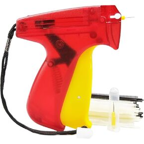 Tagging Gun Kit, Fine Stitch Gun for Clothes Sewing Quilting Hemming Quick Stitch Tag Gun with 2 Needle,2000 White &2000 Black 4.5mm Fasteners(Replaceable),Mini Stitch Tagging Gun for Clothing (Red)