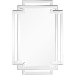 Empire Art Direct Crosspath Rectangular Beveled Framed Wall Mirror, Ready to Hang, Living Room, Bedroom & Office, 30" x 44" x 0.9"