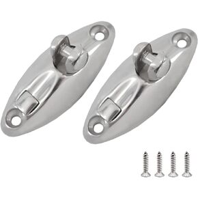 2 Pcs Quick Release Bimini Top Swivel Deck Hinge,360 Degrees 316 Stainless Steel with Screws and Rubber Gasket