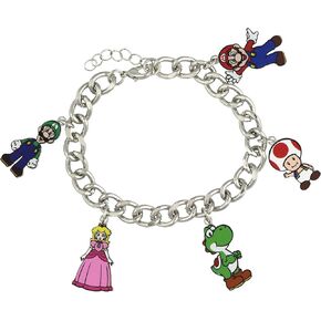 Super Mario Bros Yoshi Luigi Mario Princess Peach Toad Jewelry Charm Chain Link Bracelet For Women