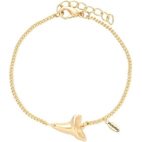 Gold Tone Shark Tooth Charm Bracelet