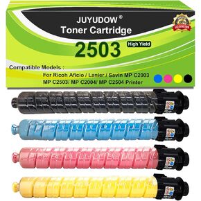 MP C2503 Toner Cartridge Compatible for Ricoh Aficio Lanier Savin MP C2503 C2003 C2004 C2504 (4P, BK, C, Y, M) Part#: 841918 841919 841920 841921 High Yield