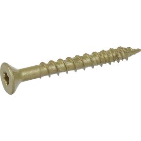 Power Pro Premium One Multi-Material Flat Head Screws, Epoxy Coated Steel, Fasten in Wood, Metal, Concrete, Drywall and Plastic, Bronze, ¼ x 2-¼ inches, Box of 46 Screws