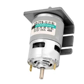 DC24V 12V 775 Motor 50W High Power Large Torque Double-Shaft Output Dc Motor Electric Drill Chuck Motor(12V4500RPM with bracket)
