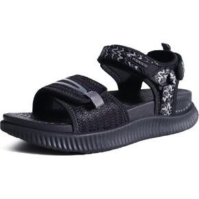 KuaiLu Womens Orthopedic Walking Sandals Plantar Fasciitis Arch Support Ladies Recovery Sport Outdoor Travel Sandles Open Toe Thick Athletic Cushion Foam Sandals Adjustable Strap Black Size 9 in Kuwait