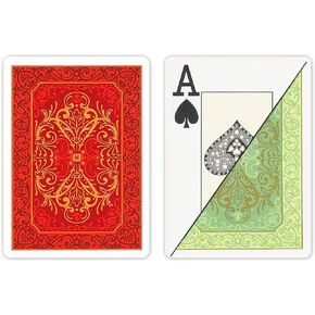 DA VINCI Persiano, Italian 100% Plastic Playing Cards, 2-Deck Set Poker Size Jumbo Index, with Hard Shell Case and 2 Cut Cards