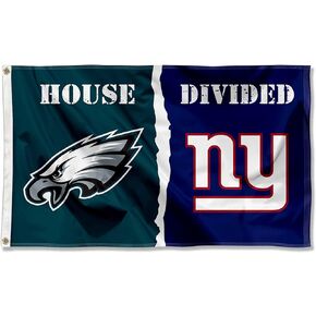 Eagles and Giants House Divided Flag Rivalry Banner