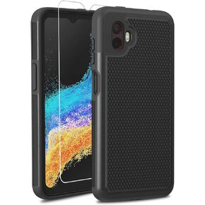 BNIUT for Samsung Galaxy XCover6 Pro Case: Shockproof Protective Phone Cases with Hard Hybrid Sturdy Textured Shell - Drop Proof Protection (Black)
