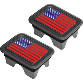 Fit RAM 1500 Stake Pocket Covers for 2019-2024 Dodge RAM 1500,Ational Flag Truck Rear Holes Caps Bed Rail Holes Plugs Covers (2PCS) (Red)
