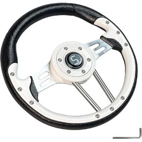 EZGO Golf Cart Steering Wheel, 12.5"/320mm Universal Club Car Steering Wheel for Club Car DS and Precedent EZGO RXV & TXT Yamaha Most Golf Cart, White