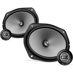 PIONEER TS-A692C A Series 6" x 9" 450 W Max Power, Carbon/Mica-Reinforced IMPP Cone, 20mm PI Tweeter - Component Speakers (Pair),Gray