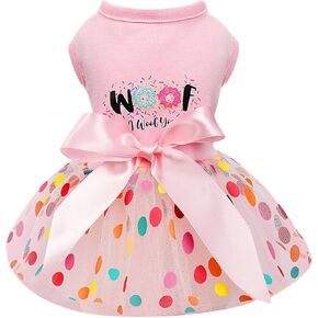 Dog Clothes for Small Dogs Girl, Spring Pet Dress Puppy Princess Tutu Cute Puppy Tulle Dresses Pet Clothes Cat Apparel Chihuahua Yorkshire Outfits (Daisy, L)