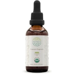 Cascara Sagrada B60 USDA Organic Tincture | Alcohol-Free Extract, High-Potency Herbal Drops | Certified Organic Cascara Sagrada (Frangula purshiana) Dried Bark (2 oz)