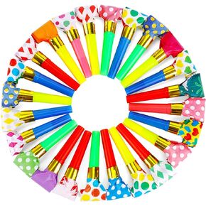 LovesTown 40PCS Party Blowers, Colorful Birthday Noisemakers Birthday Blow Horns Party Whistles New Years Party Noisemakers Party Blowouts