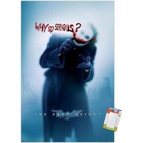 Trends International DC Comics - The Dark Knight - The Joker - Why So Serious Wall Poster, 14.725" x 22.375", Premium Poster & Mount Bundle