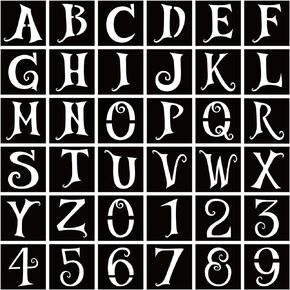 36 Pcs Halloween Letter Stencils Numbers Stencils Templates, 2 Inch Reusable Plastic DIY Alphabet Stencils Number Templates for Drawing On Wall, Sign, Porch, Paper, Fabric