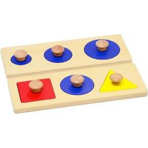 Elite Montessori Single/Multiple Shape Puzzles Jumbo Knob Preschool Toddler Learning Material (Multiple Shape Puzzles)