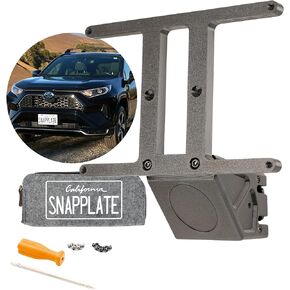 Toyota RAV4 No-Drill Front License Plate Holder SnapPlate+ (Strength-Optimized) | Easy Install & Removal Mount Fits All 2019-2024 Toyota RAV4 Trims Except(TRD Off-Road and Adventure)