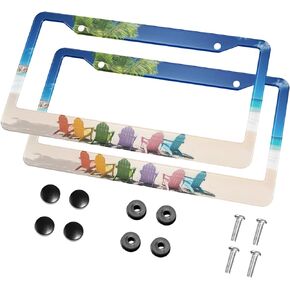 HOSNYE Dog Paw Print License Plate Frame Rainbow Gradient Metal 2 Pcs 2 Holes Black Licenses Plates Frames Front Licenses Plate Covers Car Tag Frame for Women Men US Vehicles