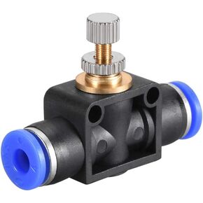 uxcell 4mm ID Pneumatic Air Flow Control Valve with Push-to-Connect Fitting,Straight Air Pneumatic Flow In-Line Speed Controller Valve