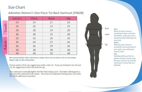 Adoretex Extra Life Spandex One Piece Tie-Back Swimsuit FN028 in Saudi Arabia